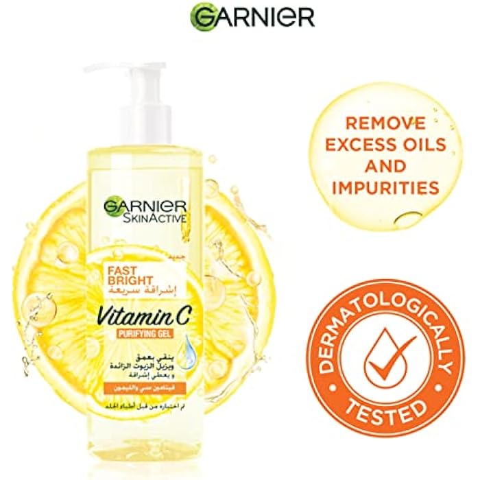 Garnier Fast Bright Vitamin C Purifying Gel Wash – 400ml Skin Care - Image 5